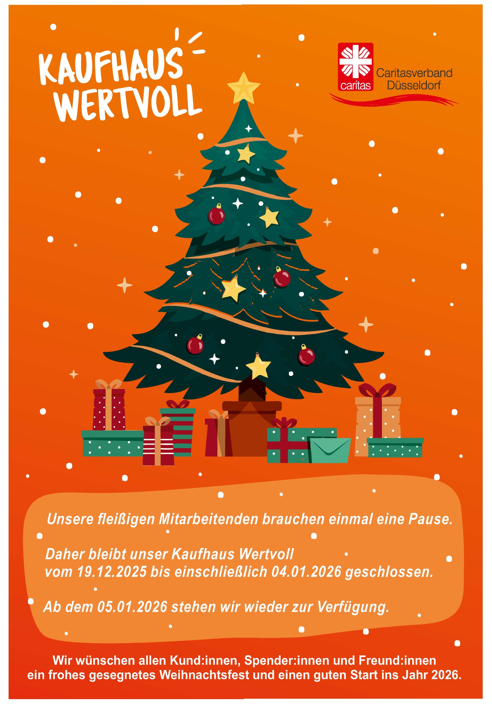 250146 Kaufhaus Leuchtplakat Weihnachten 2025 Öffnungszeiten komplett